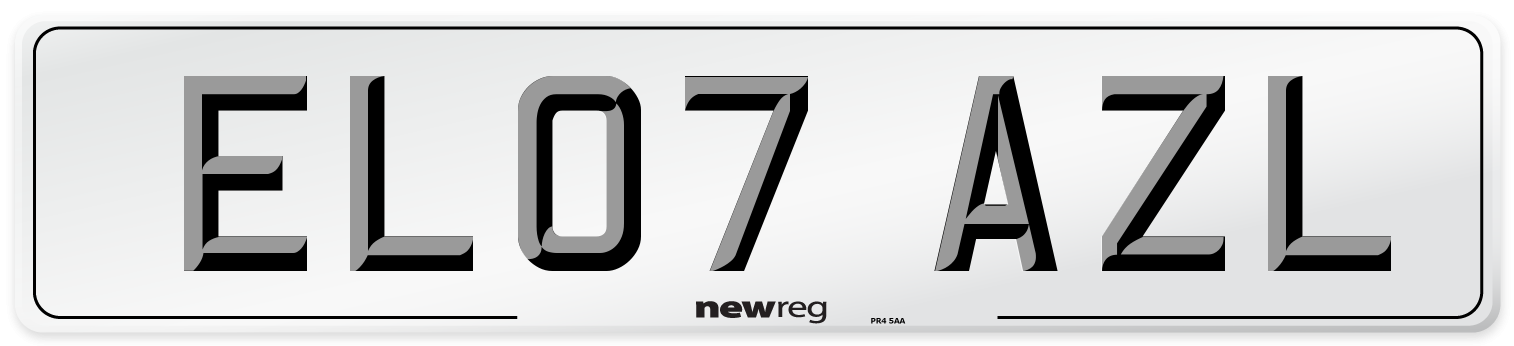 EL07 AZL Number Plate from New Reg